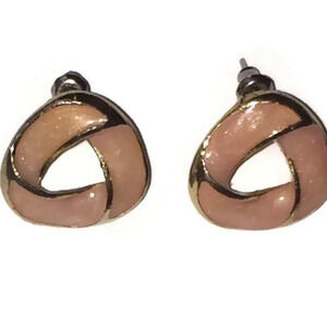 Bebe pink gold small stud earrings